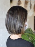 バレイヤージュ×グレージュ