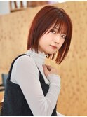 重く見えないぱつっとオレンジボブ【群馬/太田】
