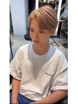 インク サカエ(inq sakae) ミルクティーベージュ/メンズ韓国ヘア/ブリーチカラー/ショート