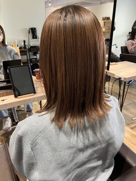 エヌプラス(N+) 切りっぱなしボブ/エアリーロング/美髪/ピンクブラウン