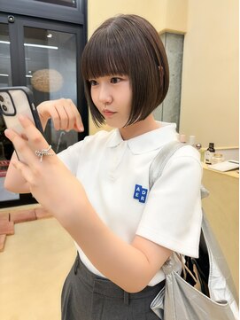 スニュウ(snuw) 似合わせカットボブ小顔カットグレージュミルクティ