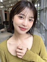 メゾンアクア 表参道(Maison ACQUA)&nbsp;＋切りっぱなしボブルフ/黒髪ネビージュ/小顔ワンレン/縮毛矯正