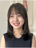 顔まわりレイヤーカットくびれミディ韓国レイヤーショート上乃裏