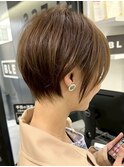 静岡ショートカット白髪染め切りっぱなしボブ大人ショートボブ