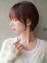 カライング(ing) 大人可愛い20代30代40代黒髪前下がりひし形小顔ボブ丸みショート