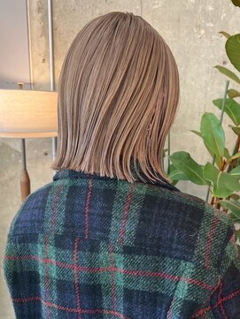 ノード(NODE) 栄タッセルボブくびれ透明感ベージュヘア