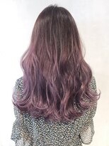 アルバム 新宿(ALBUM SHINJUKU)&nbsp;グレイパープルロング_ネイビーカラーフレンチボブ_ba223623