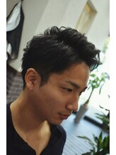 メンズ(MEN's) ツーブロックショートアップバング