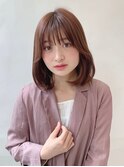 韓国風/ワンホンボブヘア/ピンクベージュ担当中間