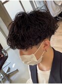 波巻きパーマメンズパーマメンズヘアツーブロックツイストパーマ