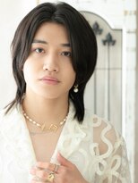 モッズヘアー メン 戸田公園店(mod's hair men)&nbsp;センターパート×黒髪なアンニュイボブウルフb戸田公園