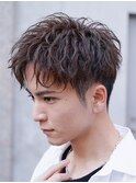スパイキーショート無造作ツイストスパイラルパーマ渋谷メンズ