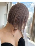 保存必須【海外風ハイトーンボブ】パールピンク