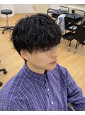 マッシュ×波巻きパーマ