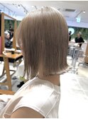 切りっぱなし/ボブ/ミルクティーベージュ
