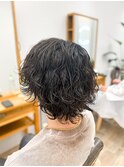 【メンズ★大名】メンズセンターパート×波巻きスパイラルパーマ
