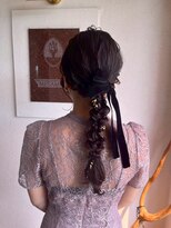 美容室 メザミー MESAMIES リボンゆるふわ編み下ろし☆ドレスブライダル お呼ばれ