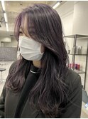 福井　大和田　韓国ヘア　顔周りレイヤー　ラベンダーアッシュ