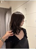 ふんわりミディアム/秋カラー/オリーブブラウン