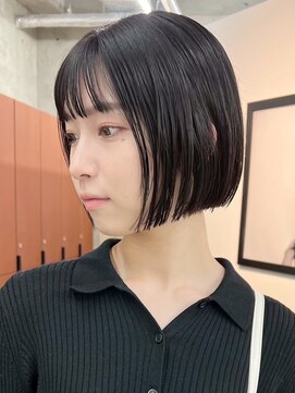 ノード(NODE) 栄黒髪垢抜け丸みシルエットボブヘア