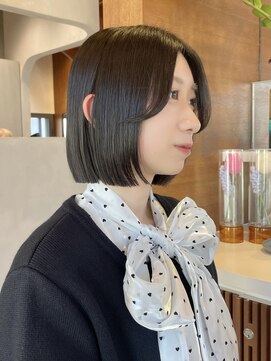 ロンド ボーイ 表参道(Lond BOY) 大人ガーリー/韓国顔周り/タッセルボブ/グレージュ/縮毛矯正原宿