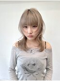 レイヤーカット/ハッシュカット/ベージュカラー/ブリーチ