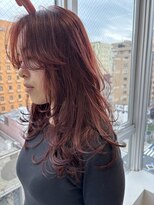 モンルル プル(mon loulou + plus)&nbsp;レイヤーカット、透明感カラー、レッドカラー