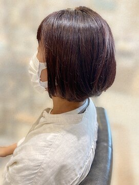 オリジンズ ヘアー(Origins hair) エレガントなツヤ感ラベンダーアッシュ×大人ボブ[40代/50代]