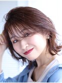 大人可愛い20代30代40代似合わせカットイメチェン流しバング