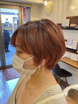 スタジオフォーエイチ(STUDIO 4H) オレンジベージュ/ショート/丸みショート/ダブルカラー