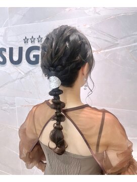 シュガー(SUGAR) ヘアセット/編みおろしアレンジ/結婚式お呼ばれヘア