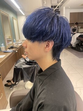 アッシュ 下北沢店(Ash) メンズブリーチ一回ネイビーカラー