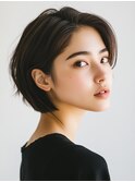 20代30代40代耳掛けセンターパートショートスタイル