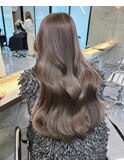 韓国ヘアーハッシュカットレイヤーカットグレージュブリーチ無し