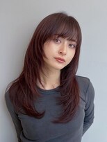 トリッカ シブヤ(TRICCA SHIBUYA)&nbsp;韓国/ストレートヘア/ピンクベージュ/顔まわりレイヤー/前髪