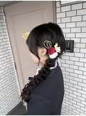 サイド編みおろし 成人式ヘア 振袖ヘア 参列ヘア イベントヘア
