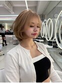 小顔◎ボブルフ/ネビージュ/髪質改善/ハイトーン