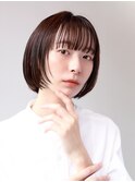 大人可愛い20代30代40代◎黒髪ボブレイヤーシースルー