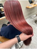 ピンクレッド レッド 暖色 ブリーチ 神戸 三宮