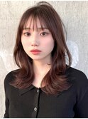 ミディアムレイヤーカット/20代30代40代/顔周りカットワンカール