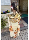 振袖メイクヘアアレンジ編み下ろし
