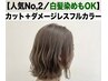 【人気No,2/白髪染めもOK】カット＋ダメージレスフルカラー
