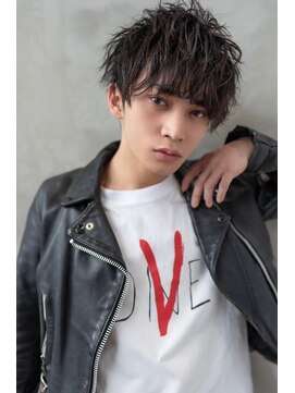 オースティン 流山おおたかの森(AUSTIN) ツイストパーマ七三オールバックマッシュウルフスリークショート