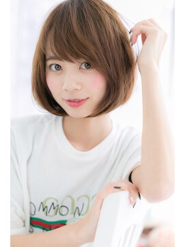 ミック ヘアアンドメイク アップ 駒込店(miq Hair&Make up) ひし形フォルム★流れるレイヤー小顔前下がりボブb1