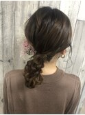 ミディアム/ゆるふわ//編みおろし/結婚式/お呼ばれ