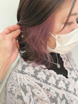 ジーナ セントラル銀座(Zina)&nbsp;外ハネボブ＊セクションカラー＊ピンク【ZinaCENTRAL】