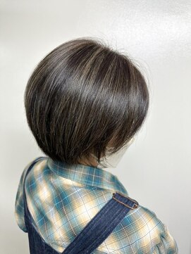 バブルス 新所沢店(BUBBLES) ハイライトを入れたかきあげボブ