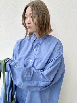 リムレス(LIMLESS) 切りっぱなしボブミルクティーベージュダブルカラー新潟万代