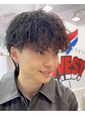 波巻きパーマメンズツイストスパイラルパーマツーブロック