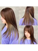 ローレイヤー×春のグレージュインナーカラー